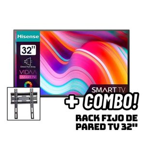 Televisor Hisense 32 Smart TV VIDAA HD LED 32A4H + RACK FIJO
