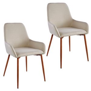 Set x 2 Sillas Comedor Lino Margaret Beige