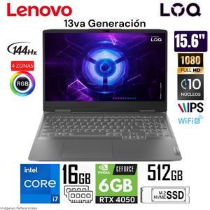 Laptop Lenovo LOQ 15IRH8 Intel Core i7-13620H 16GB RAM 512GB SSD 15.6 FHD RTX4050-6GB 82XV00HWLM