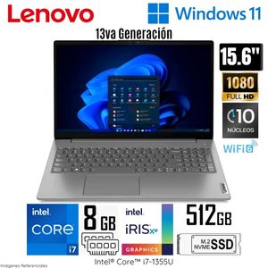 Laptop Lenovo V15 G4 IRU Intel Core i7-1355U 8GB RAM 512GB SSD 15.6" FHD - 83A100EQLM