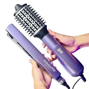 COMBO DE PLANCHA BABYLISS PRO IONICA 1 1/4'+ CEPILLO HOT AIR STYLING - LAVANDA