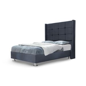 Juego de Dormitorio Narciso 2 Plazas - Gris Oscuro / Cabecera + Tarima