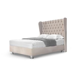 Juego de Dormitorio Clavel 2 Plazas - Gris Oscuro / Cabecera + Tarima