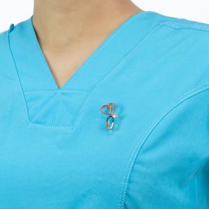Pin Médico de Metal KAMED Diseño Estetoscopio con Diamante de Fantasía