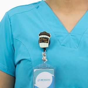 Carrete de Credencial con Clip Diseño Café