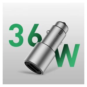 Cargador De Auto Entrada Dual 36W Carga Rapida CC02CZM