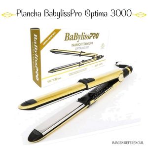 Plancha Alisadora Babyliss Pro Nano Titanium Optima 3000 1 1/4" Dorado.