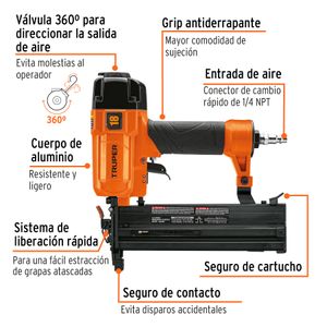 Clavadora y Engrapadora Nehumatica Profesional Calibre 18 Truper 100779