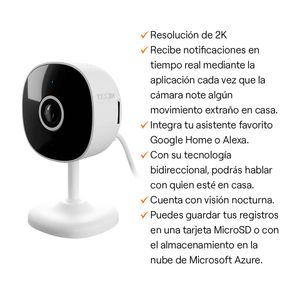 COMBO Cámara Smart Nexxt Home MM107NXT26 Ptz Exterior 2K Solar + Cámara smart fija interior 2k Nexxt Home