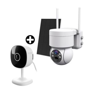 COMBO Cámara Smart Nexxt Home MM107NXT26 Ptz Exterior 2K Solar + Cámara smart fija interior 2k Nexxt Home