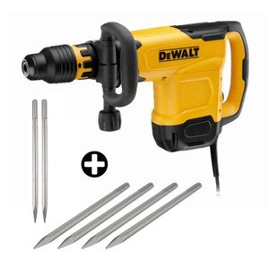 COMBO Demoledor 10kg 1600W D25881K S-Max Dewalt + 7 Cinceles SDS Max Punta Aguda Dewalt