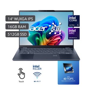 Laptop Acer SF14-51T-52X1 Intel® Core™ Ultra 5 processor 226V 16GB RAM 512GB 14" Steam Blue