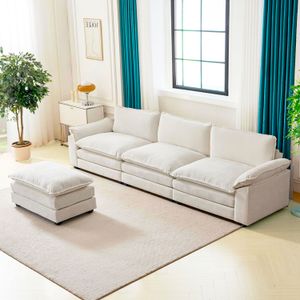 Juego de Sala 3 Cuerpos + Banqueta Halim  Ivory