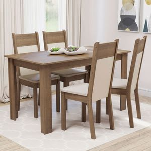 Juego de Comedor Madesa Cali Mesa Tapa Madera con 4 Sillas
