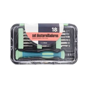 Set 18 Destornilladores con caja organizadora 14,5x8x2,5 cm