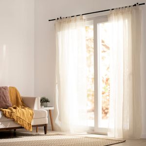 Set 2 Cortinas Velo Linoso con Presillas 140 x 240 cm