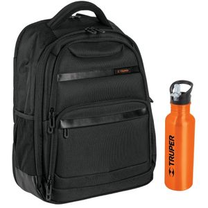 Combo Mochila Porta laptop Truper y tomatodo aluminio
