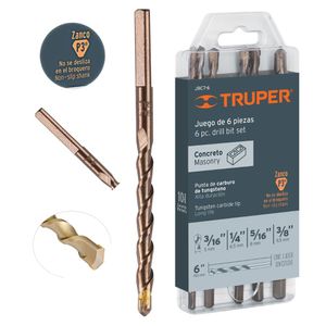 Juego de brocas para concreto 6 piezas truper