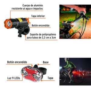 Linterna Luces para Bicicleta Delantera y Trasera Truper