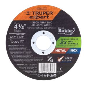 Disco de corte extrafino de meta   4-1/2" x 1 mm, EXPERT Truper