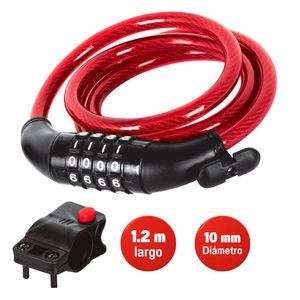 Candado cadena de bicicleta con clave de combinación 10 mm