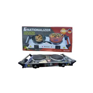 Cocina Eléctrica Acerada 2 Hornillas Nationalizer