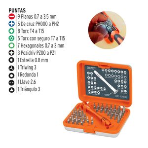 juego desarmadores joyero  42 puntas - truper