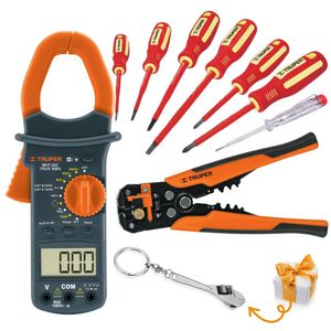 kit pinza amperimétrica desarmadores dieléctricos 1000V y alicate