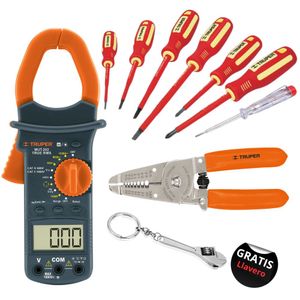 kit pinza amperimétrica desarmadores dieléctricos 1000V y alicate
