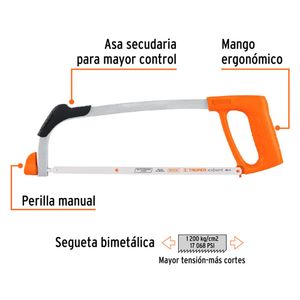 Arco de sierra tubular profesional 12 Truper Expert