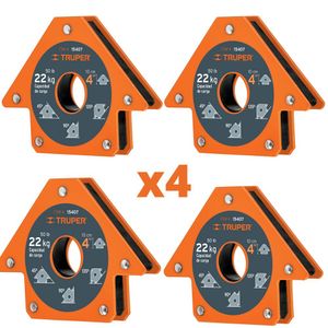 Escuadra magnetica para soldar, 22 Kg, 4 piezas Truper
