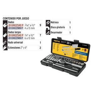 Juego de 22 piezas ratchet y dados herramientas  mecánico