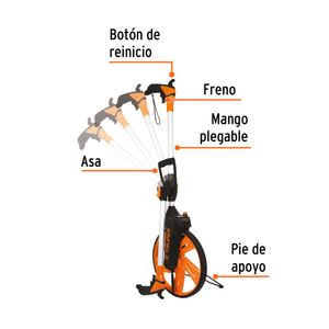 Odómetro medidor de distancia rueda medidora 12 pulgadas Truper