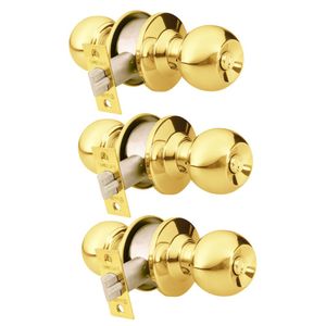 Cerradura de Pomo chapa bola dorado Hermex