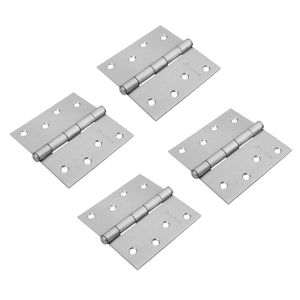 Bisagra cuadrada 4x4 " acero cromo mate Hermex Pack 4 piezas