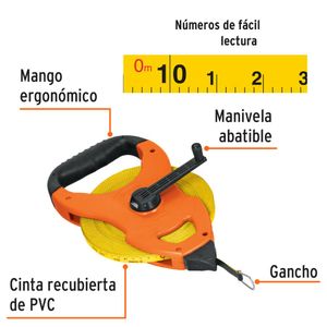wincha Cinta métrica l 50m Profesional flexómetro fibra de vidrio