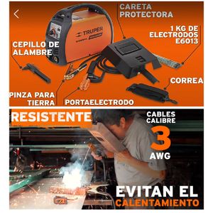 Soldadora inversora 200A  amoladora mascara de soldar electrodos