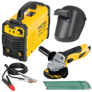 Combo soldadora 160A amoladora mascara de soldar electrodos