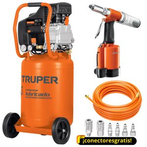 Compresor vertical 50L Remachadora neumática 316 Truper