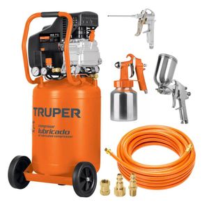 Kit Compresora de aire 50L manguera pistola para pintar sopletear