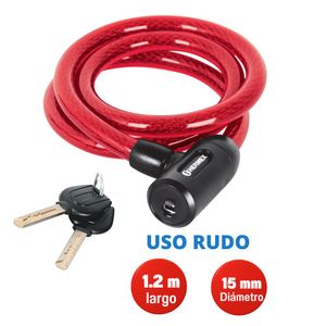 Candado cadena de acero hermex con llave 15mmx1.20m cb-15