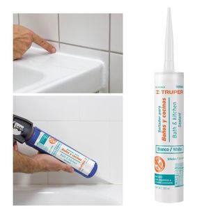 combo Silicona blanca 280 ml, 3 unidades, 1 aplicador de silicona