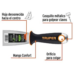 Espátula 2 acero inoxidable mango Comfort Grip TRUPER Expert
