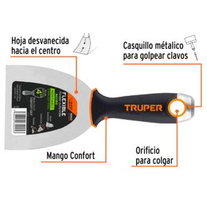 Espátula masillador 4 pulgadas acero inox mango Comfort Grip Expert