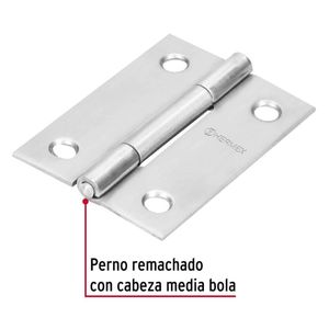 Bisagra rectangular 2 pulgadas acero inoxidable Hermex, Pack 10 piezas