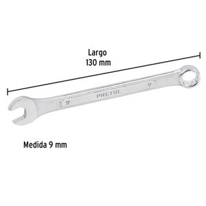 Llave MIXTA combinada 9 mm x 130 mm de largo, Pretul