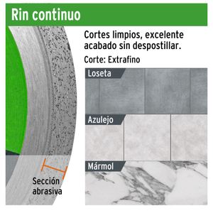 Disco de diamante de 4-1/2" x 1.6 mm disco para concreto porcelanato