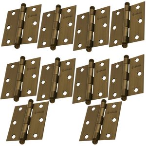Bisagra cuadrada 3" pulgadas acero latonado, Hermex Pack 10 piezas