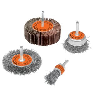 Escobilla de metal cardas para taladro 4 unidades Truper