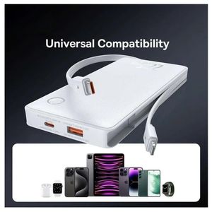 Power Bank BASEUS Airpow Lite de 10000mAh y 22.5W Dual-Cable Moon White